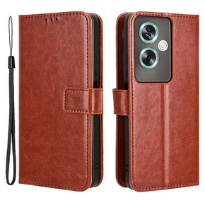 Klapkové puzdro pre Oppo A79 5G, Crazy Horse Wallet, hnedé