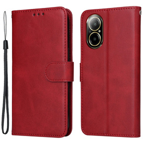 Klapkové puzdro pre Realme C67, Leather Wallet, červené