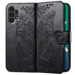 Klapkové puzdro pre Samsung Galaxy A13 4G, Butterfly, čierne