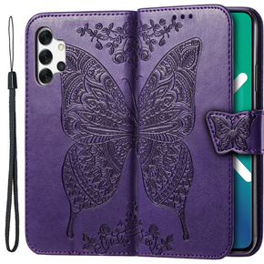 Klapkové puzdro pre Samsung Galaxy A13 4G, Butterfly, fialové