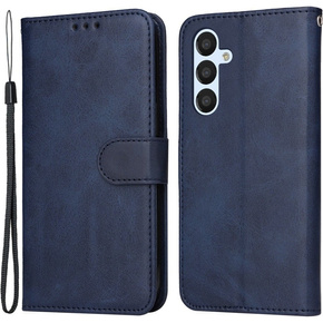 Klapkové puzdro pre Samsung Galaxy A34 5G, Leather Wallet, tmavomodré