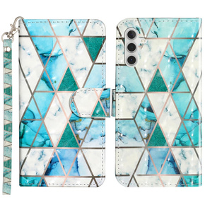 Klapkové puzdro pre Samsung Galaxy A35 5G, Wallet, Marble zelený