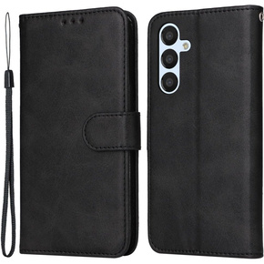 Klapkové puzdro pre Samsung Galaxy A54 5G, Leather Wallet, čierne