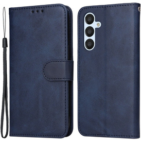 Klapkové puzdro pre Samsung Galaxy A54 5G, Leather Wallet, tmavomodré