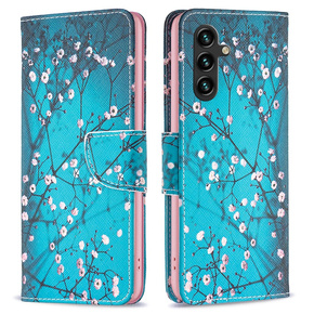 Klapkové puzdro pre Samsung Galaxy A55 5G, Wallet, Sakura, modré