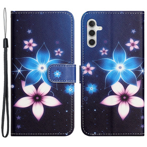 Klapkové puzdro pre Samsung Galaxy M15 5G, Wallet, Blue Flower