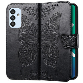 Klapkové puzdro pre Samsung Galaxy M23 5G / M13, Butterfly, čierne