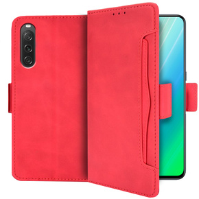 Klapkové puzdro pre Sony Xperia 10 V, Card Slot, červené