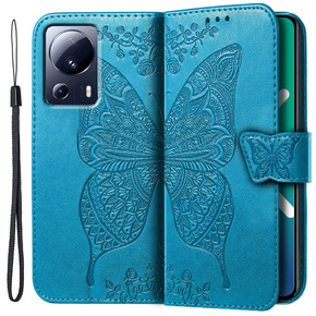 Klapkové puzdro pre Xiaomi 13 Lite, Butterfly, modré