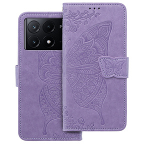 Klapkové puzdro pre Xiaomi Poco X6 Pro 5G, Butterfly, fialové