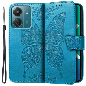 Klapkové puzdro pre Xiaomi Redmi 13C / Poco C65, Butterfly, modré