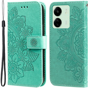 Klapkové puzdro pre Xiaomi Redmi 13C / Poco C65, Mandala Flower, zelené