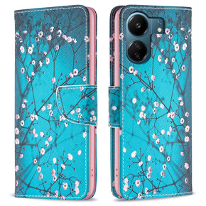 Klapkové puzdro pre Xiaomi Redmi 13C / Poco C65, Wallet, Sakura, modré