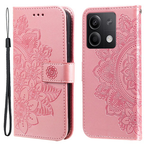 Klapkové puzdro pre Xiaomi Redmi Note 13 5G, Mandala, ružové rose gold