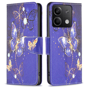 Klapkové puzdro pre Xiaomi Redmi Note 13 5G, Wallet, Butterflies fialové