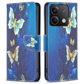 Klapkové puzdro pre Xiaomi Redmi Note 13 5G, Wallet, Butterflies modré