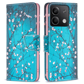 Klapkové puzdro pre Xiaomi Redmi Note 13 5G, Wallet, Sakura modré