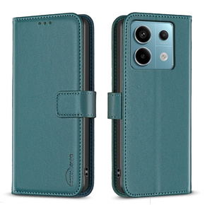 Klapkové puzdro pre Xiaomi Redmi Note 13 Pro 5G, BINFEN Wallet, zelený