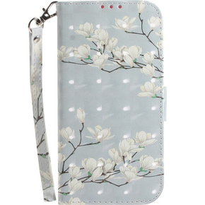 Klapkové puzdro pre Xiaomi Redmi Note 9S / 9 Pro / 9 Pro Max, magnolia flowers, biele