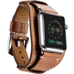 Kožený remienok pre Apple Watch 1/2/3/4/5/6/7/8/SE/Ultra 42/44/45/49 mm, hnedé