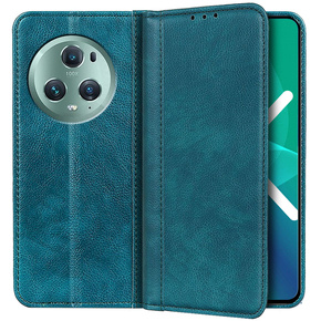 Obal na mobil pre Honor Magic 5 Pro 5G, Wallet Litchi Leather, zelený