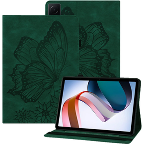 Obal na mobil pre Lenovo Tab M9, Wallet Pen Slot, butterflies, hnedé