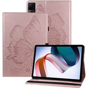 Obal na mobil pre Lenovo Tab M9, Wallet Pen Slot, butterflies, hnedé