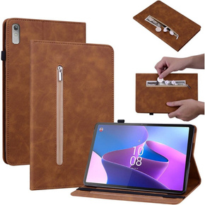 Obal na mobil pre Lenovo Tab P11 Gen 2, Wallet Pen Slot, hnedé