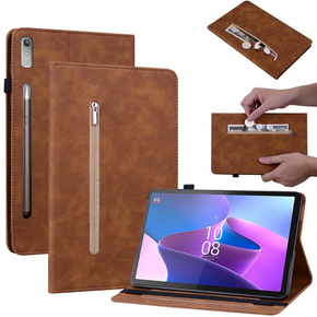 Obal na mobil pre Lenovo Tab P11 Pro Gen 2, Wallet Pen Slot, hnedé