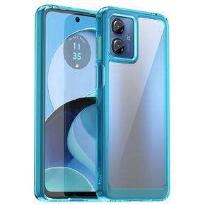 Obal na mobil pre Motorola Moto G14, Fusion Hybrid, transparentné / modré