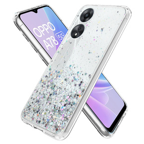 Obal na mobil pre Oppo A78 5G, Glittery, priehľadné