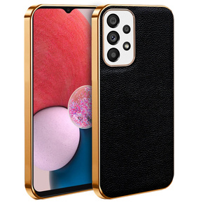 Obal na mobil pre Samsung Galaxy A13 4G, Cowhide Leather, čierne