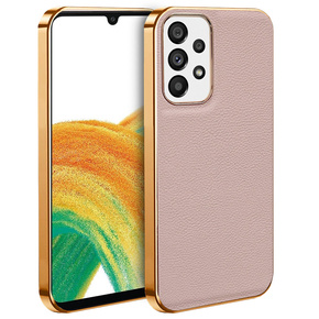 Obal na mobil pre Samsung Galaxy A33 5G, Cowhide Leather, ružové