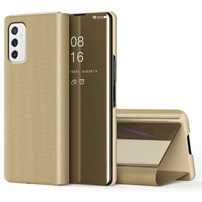 Obal na mobil pre Samsung Galaxy M52 5G, Clear View, zlaté