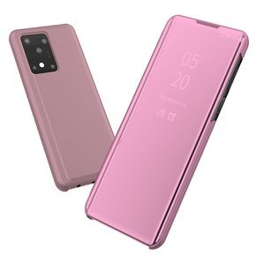Obal na mobil pre Samsung Galaxy S20 Ultra, Clear View, ružové rose gold