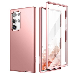 Obal na mobil pre Samsung Galaxy S22 Ultra, Suritch Full Body, ružové rose gold