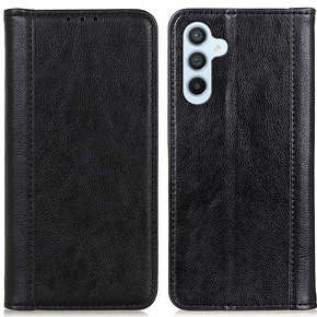 Obal na mobil pre Samsung Galaxy S24, Wallet Litchi Leather, čierne