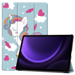 Obal na mobil pre Samsung Galaxy Tab S9 FE, Smartcase Pen Slot, unicorn