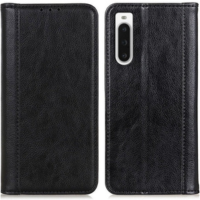 Obal na mobil pre Sony Xperia 10 V, Wallet Litchi Leather, čierne