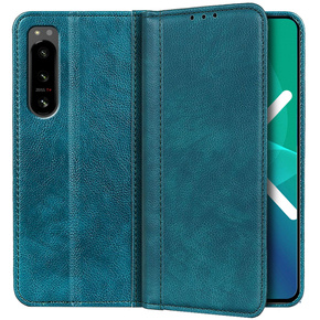 Obal na mobil pre Sony Xperia 5 IV 5G, Wallet Litchi Leather, zelený