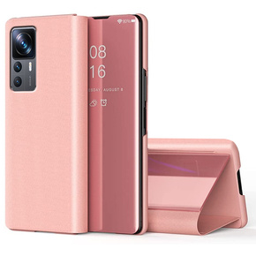 Obal na mobil pre Xiaomi 12T / 12T Pro, Clear View, ružové rose gold