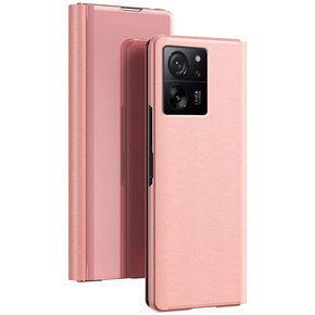 Obal na mobil pre Xiaomi 13T / 13T Pro / Redmi K60 Ultra, Clear View, ružové rose gold