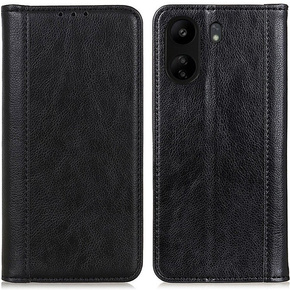 Obal na mobil pre Xiaomi Redmi 13C / Poco C65, Wallet Litchi Leather, čierne