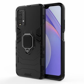 Obal na mobil pre Xiaomi Redmi 9T / Poco M3, Kickstand Ring, čierne