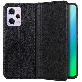 Obal na mobil pre Xiaomi Redmi Note 12 Pro+ 5G, Wallet Litchi Leather, čierne