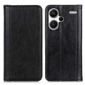 Obal na mobil pre Xiaomi Redmi Note 13 Pro+, Wallet Litchi Leather, čierne