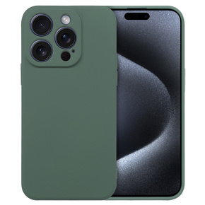 Obal na mobil pre iPhone 15 Pro, Silicone Lite, zelený