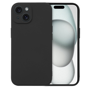 Obal na mobil pre iPhone 15, Silicone Lite, čierne