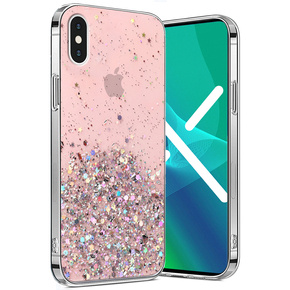 Obal na mobil pre iPhone X/XS, Glittery, ružové