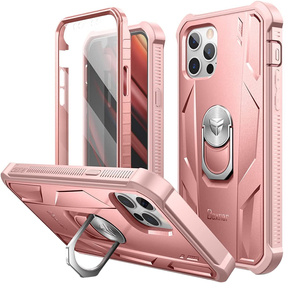 Obrnené puzdro pre iPhone 12/12 Pro, Dexnor Full Body, ružové rose gold